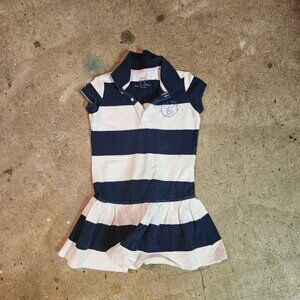 Chaps Size 6 Blue and White Striped Tennis Dress